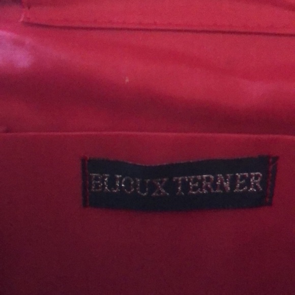 Bijoux Terner Women’s Ruby Red Bead Embroidered Crossbody/Shoulder Evening Bag - Picture 9 of 13